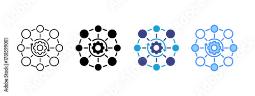 Channels icon set multiple style collection