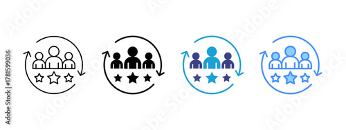 Customer Satisfaction icon set multiple style collection
