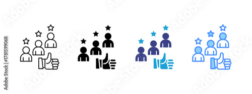 Customer Satisfaction icon set multiple style collection