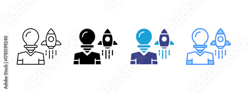 Founder  icon set multiple style collection