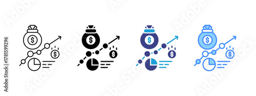 Investment   icon set multiple style collection