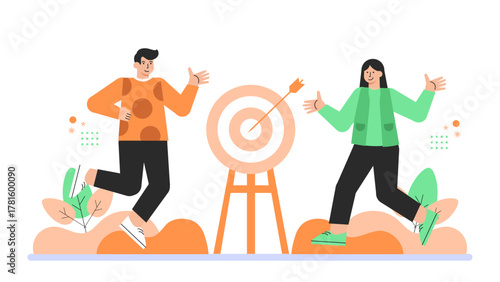 Flat Design IT Support and Tech Helpdesk Flat Vector Illustration