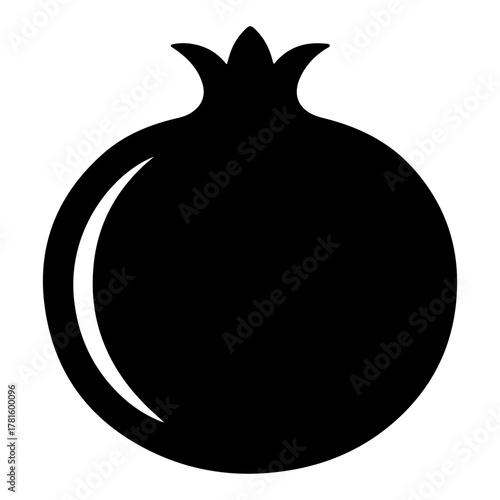 Silhouette of a pomegranate, a healthy fruit
