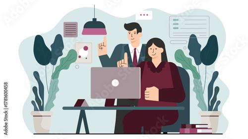 Flat Design Internship and Career Training Flat Vector Illustration