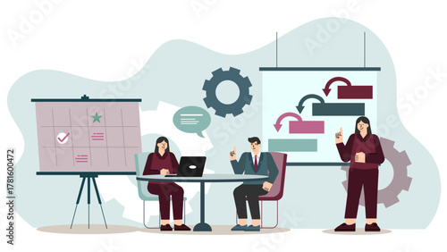 Flat Design Business Legal Services Concept Flat Vector Illustration