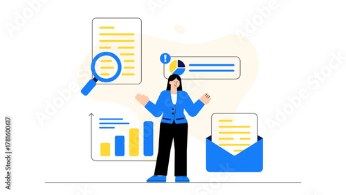 Flat Design HR Department and Recruitment Office Flat Vector Illustration