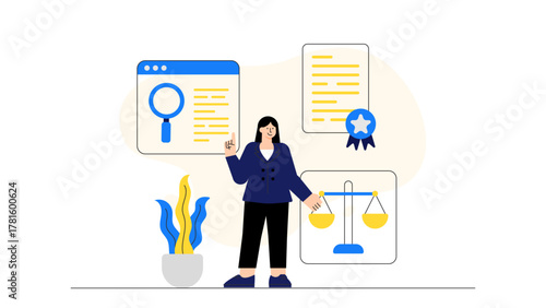 Flat Design Business Legal Services Concept Flat Vector Illustration