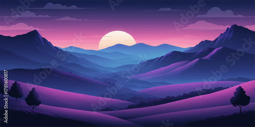 Tranquil outdoor scene featuring layered mountain ridges and soft pastel sky, perfect for nature background or wallpaper.