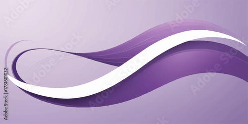 Purple flowing wave with floating particles across a minimalist lite purple canvas, expressing motion, balance, and design harmony.