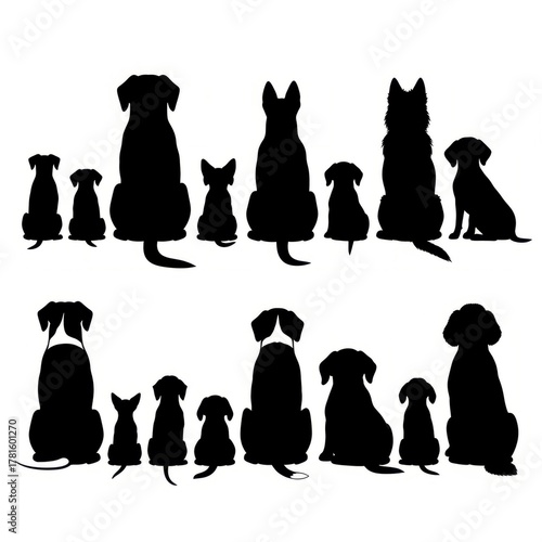 Dog Breed Silhouettes - A Collection of Canine Outlines.