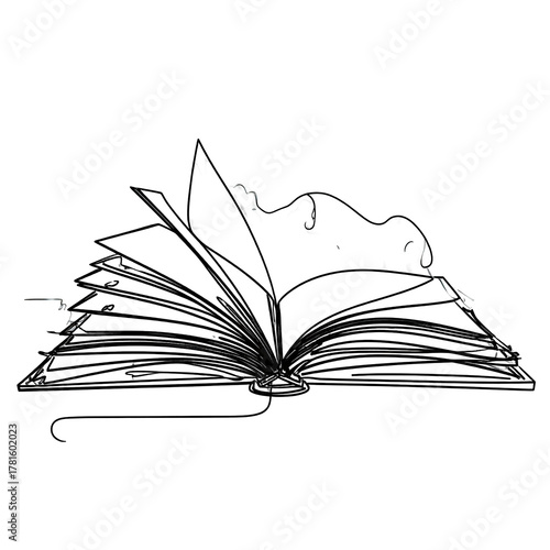 Abstract, open book with light patches on a black background