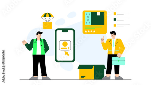 Global Supply Chain Management Flat Vector Illustration
