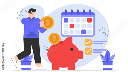 Business People Discussing Retirement Planning Flat Vector Illustration