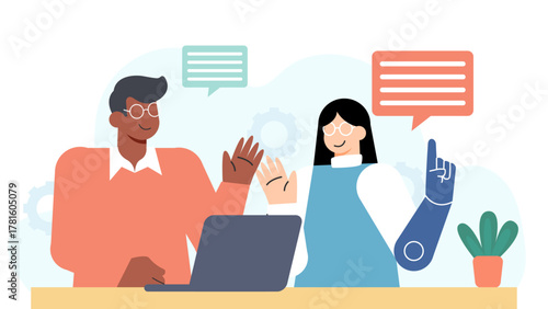 Diversity and Equality in Workplace Flat Vector Illustration