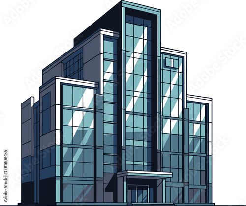 Modern architectural marvel showcasing a sleek glass facade and contemporary design a symbol of urban innovation.