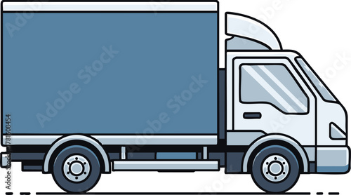 Delivery truck illustration a commercial vehicle for transporting goods and packages efficiently.
