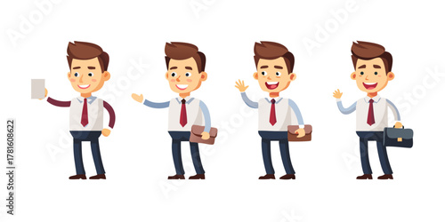 Set of Businessman character design. best cartoon character for animation video