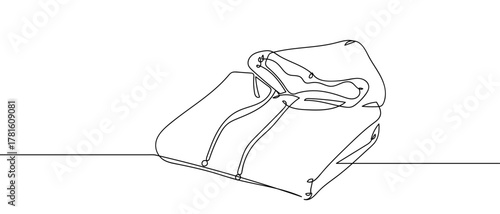 One continuous folded hoodie One line drawing background. Vector illustration. Editable stroke.