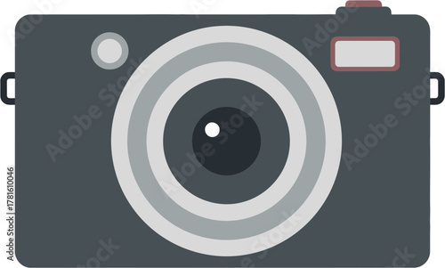 Flat vector illustration of a classic photographic camera icon.