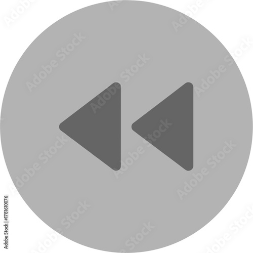 Gray rewind button icon with two left arrows. Free Download Gray rewind button icon with two left arrows. - GFXLoad