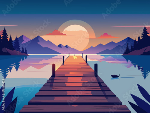 dock silhouette illustration