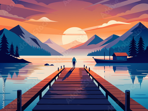 dock silhouette illustration