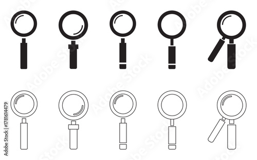 Magnifying glass tool for search and zoom concept in vector illustration.