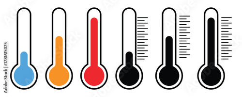 Thermometer and temperature symbols — red and blank icons representing heat and frost.