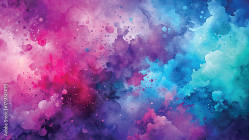 Vibrant Purple and Blue Watercolor Splash Background for Abstract Art and Modern Design