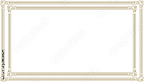 Ornate Vintage Certificate Border Decoration: Decorative Frame Design for Formal Documents and Invitations