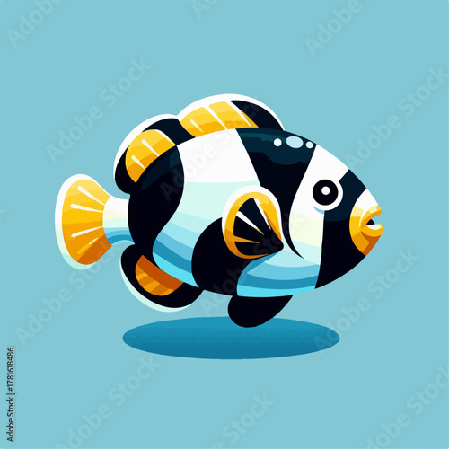 mandarin fish vector illustration set