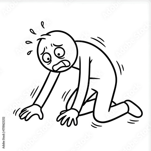 Stickman screaming in frustration and panic, showing high tension or stress.