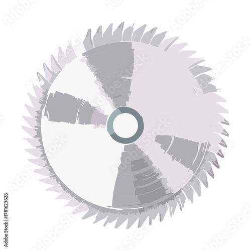 Circular Saw Blade with Sharp Teeth, Ideal for Industrial Tools, Construction, or Danger Concepts