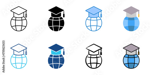 lecture icon set multiple style collection 
