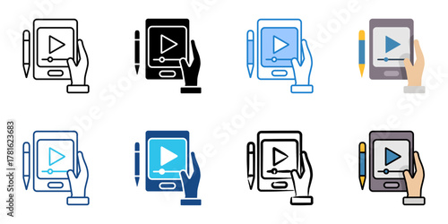 internet technology icon set multiple style collection 
