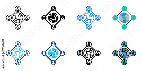 distance learning icon set multiple style collection 
