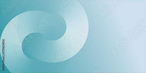 Abstract blue glowing geometric lines on dark blue background. Modern shiny blue circle lines pattern. Futuristic technology concept. Suit for cover,