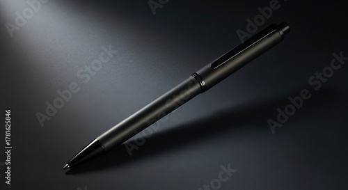 Wallpaper Mural Sleek Black Pen on Dark Surface with Dramatic Lighting. Torontodigital.ca