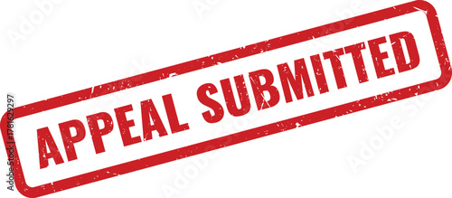 Red Appeal Submitted grunge rubber stamp illustration indicating a formal request or application has been sent