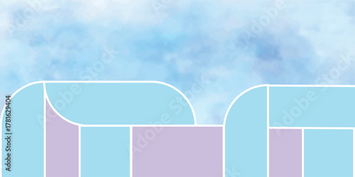 Blank billboard sign on the roadside with white clouds and blue sky for business marketing advertisement message