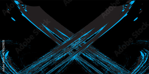light blue black brush wrap car sticker pattern abstract banner sporty lines light blue black color combination grunge brush pattern, Modern.