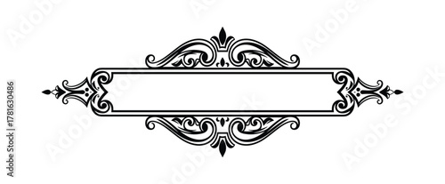 Ornate horizontal divider with blank space for text or title