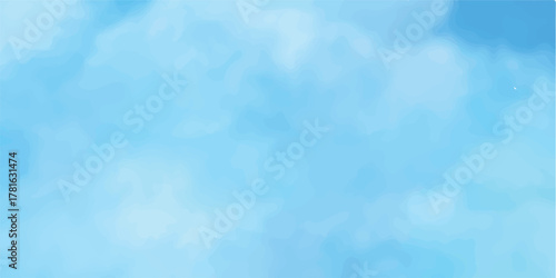 Fototapeta A vibrant abstract blue watercolor background suggests a bright, sunny sky with