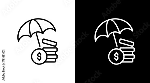 Insurance  White Icon Set Design