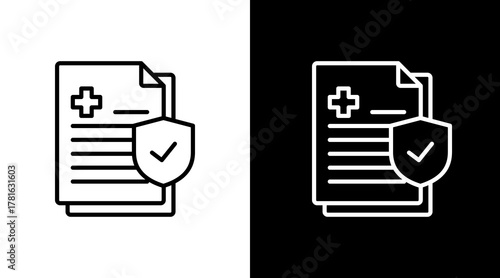 Health Insurance  White Icon Set Design