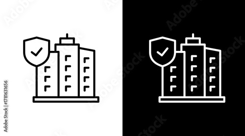 Insurance Company  White Icon Set Design