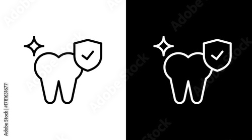 Dental Insurance  White Icon Set Design