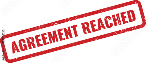 Official red rubber stamp graphic indicating an agreement has been reached, signifying consensus and successful negotiation