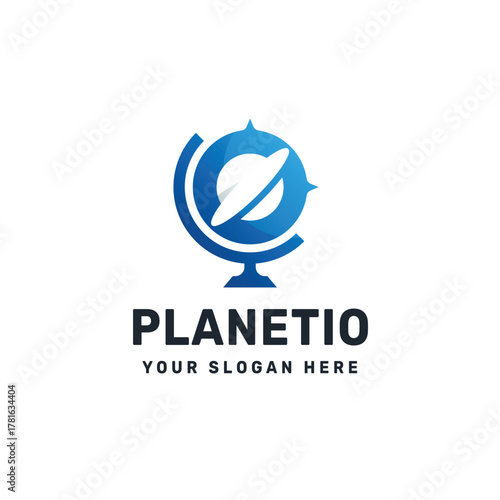 Planet Globe Logo – Abstract Space and Education Symbol for Astronomy, Tech, and Global Branding