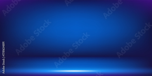 Blue and Black gradient background. Dark blue studio room background. Clean design for displaying product. Space for selling products on the website. Vector illustration.